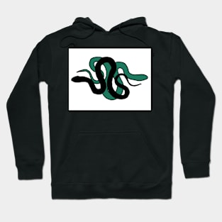 Black and green snakes (horizontal) Hoodie